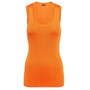 Joseph Orange Ribbed Knit Tank Top - Size M
